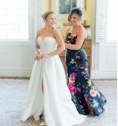 Simple Beach Side Slit Wedding Dress Bridal Gowns