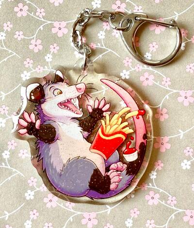 Opossum Fries Keychain