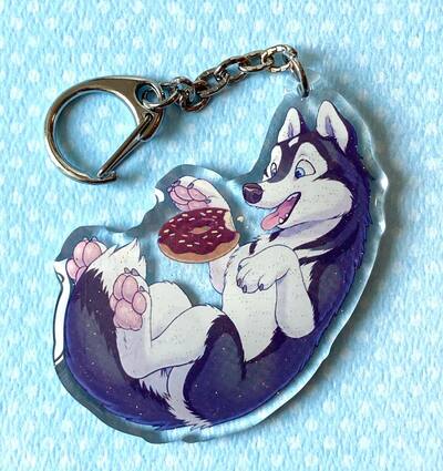 Husky Donut Keychain (large/recolor)