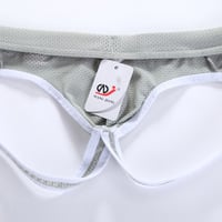 2PK Gay men's sexy underwear mesh perforated holes double thong Wangjiang lingerie underpants Gray 4003SD - Thumbnail 3