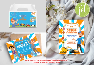 Blippi Birthday Party Decoration Editable and Printable