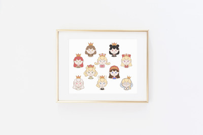 The Peach-Ettes Collage Print