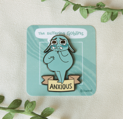Anxious Enamel Pin