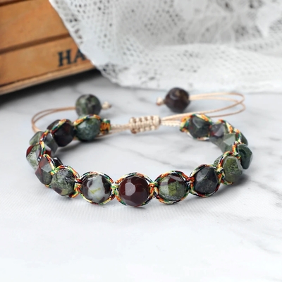 Bohemian bracelet with natural stone beads, adjustable yoga bracelet