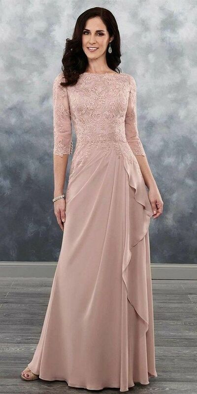 Elegant Mother of Bride/ Groom Dress Simple Lace Evening Formal Gowns Prom Dress
