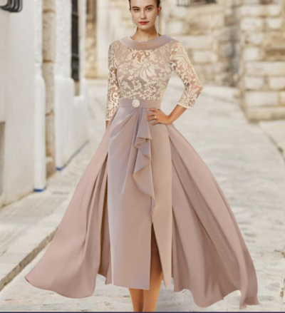 Ankle Length Mother of the Bride Dresses with Sleeves