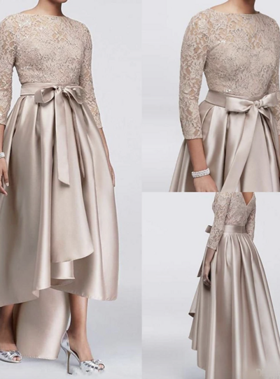 Hi Low Mother of the Bride Dresses with Sleeves
