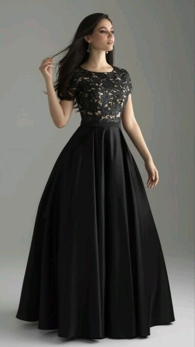 Elegant Black Mother of Bride/ Groom Dress Simple Lace Evening Formal Gowns Prom Dress
