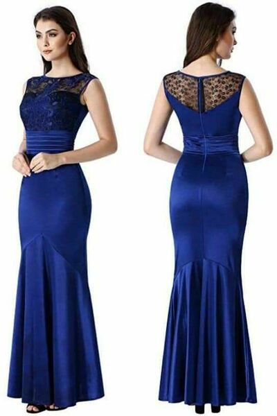 Royal Blue Mother of Bride/ Groom Dress Simple Lace Evening Formal Gowns Prom Dress