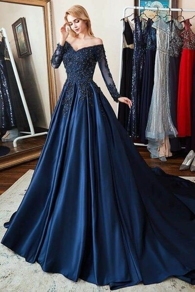 Royal Blue Mother of Bride/ Groom Dress Simple Lace Evening Formal Gowns Prom Dress