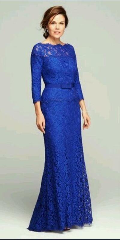 Royal Blue Mother of Bride/ Groom Dress Simple Lace Evening Formal Gowns Prom Dress
