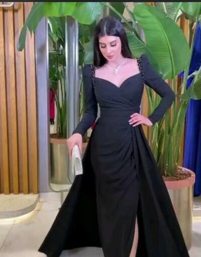 Black Mother of Bride/ Groom Dress Long Sleeve Evening Formal Gowns Prom Dress