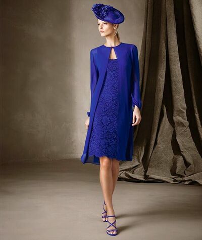 Royal Blue Mother of Bride/ Groom Dress Simple Tea-length Evening Formal Gowns Prom Dress