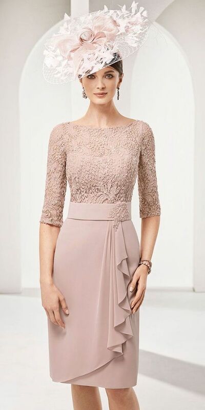 Simple Mother of Bride/ Groom Dress Lace Tea-length Evening Formal Gowns Prom Dress