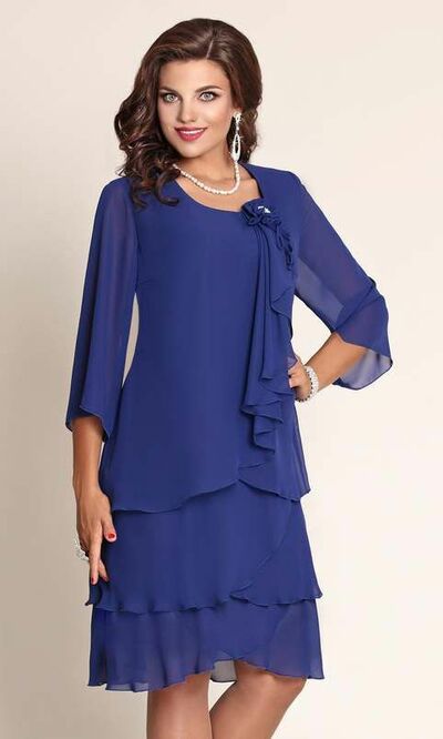 Simple Mother of Bride/ Groom Dress LRoyal Blue Tes-length vening Formal Gowns Prom Dress