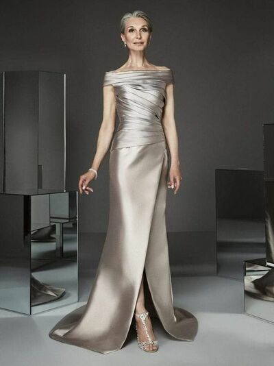 Sliver Mother of Bride/ Groom Dress Simple Evening Formal Gowns Prom Dress
