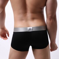 2PK Brave Person Cotton blend Men's sexy underwear low-rise pouch boxer briefs underpants Black BR1173 - Thumbnail 5