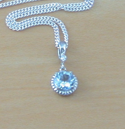 Sterling Silver Blue Topaz Gemstone Pendant & Chain/Blue Topaz Necklace/Blue Topaz Jewellery/Blue Topaz Jewelry/Topaz Necklace/November Birthstone/UK