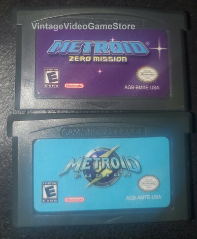Metroid Fusion and Zero Mission GBA Video Game Boy Advance Nintendo