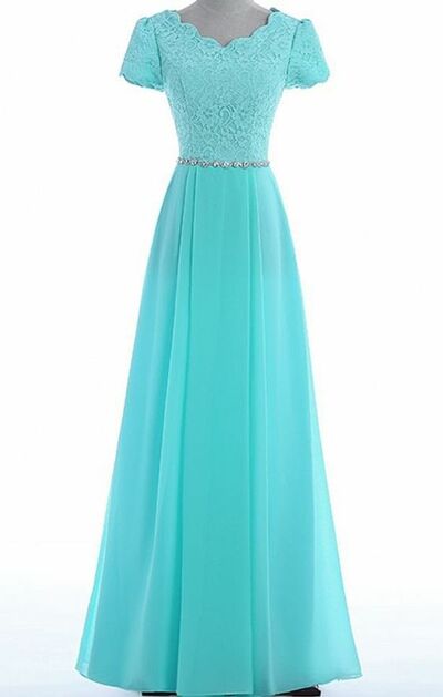 Sky Blue Mother of Bride/ Groom Dress Simple Lace Evening Formal Gowns Prom Dress