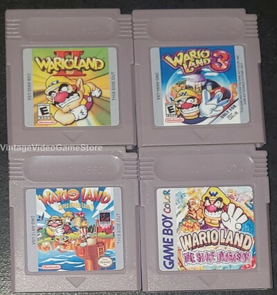 WarioLand 2 3 Super Mario Land 3 The Shake Dimension GBC Video Game Cartridge Gameboy Color Bundle Lot Deal