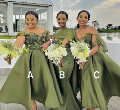 Bridesmaid Dresses Ankle Length with 3D Flowers