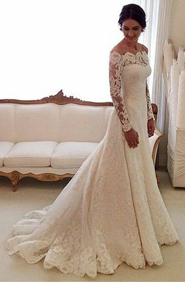 Luxury Ball Gown Lace Appliques Wedding Dress Bridal Gown