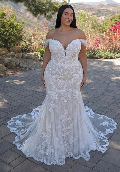 Simple Plus Size Lace Appliques Boho Beach Wedding Dress Bridal Gown