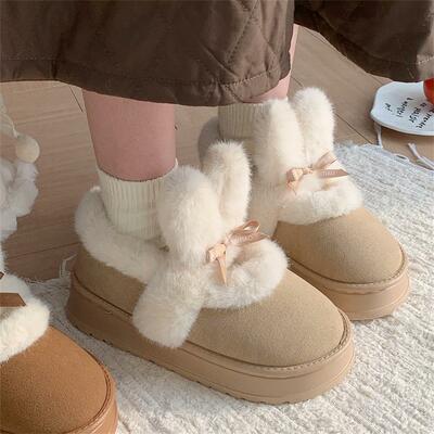 Soft Rabbit Ears Warm Snow Boots