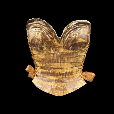 Copper fur 3 piece wearable ceramic corset by: Nicole Moan