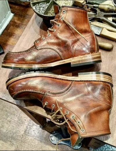 Handmade Men's Premium Edition Brown Leather Boot Men s Formal Lace Up Boot