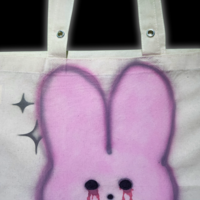 Bleeding Bunny Canvas Tote Bag - Thumbnail 1