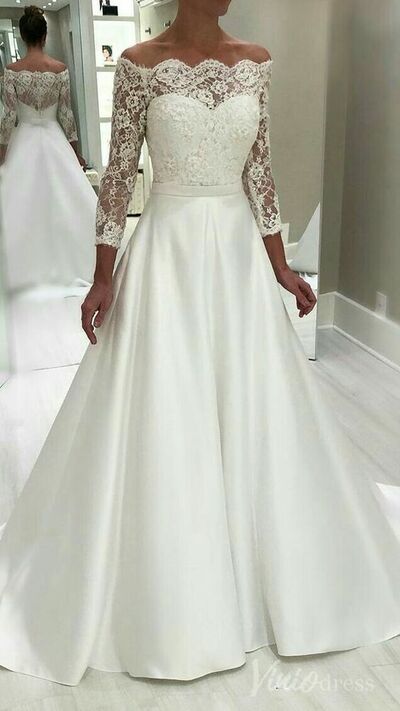 Elegant Ball Gown Lace Appliques Wedding Dress Bridal Gown