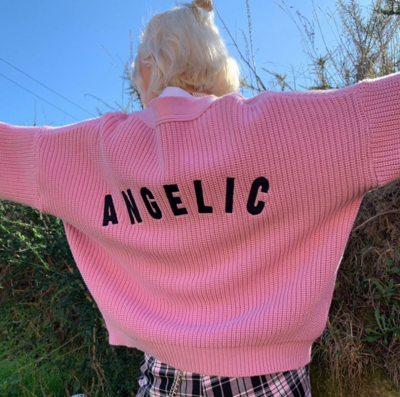 ANGELIC PINK KNITTED CARDIGAN SWEATER