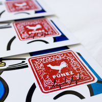 Oversize Varnish Print by Miguel Ángel Fúnez "Blue Cosmic Cat Mincemeat" - Thumbnail 4