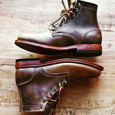 Awesome Handmade Brown Genuine Leather Ankle High Shoes, Lace Up Rangers Boot