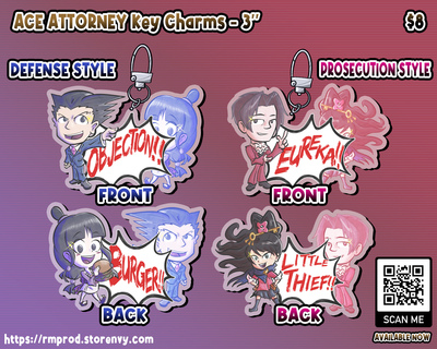 Ace Attorney Key Charms