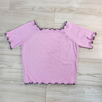 Pink & Black Off Shoulder Crop Top