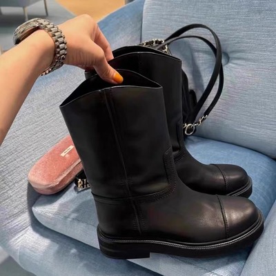 Women's Genuine leather Thick-soled high-top boots 2 colors