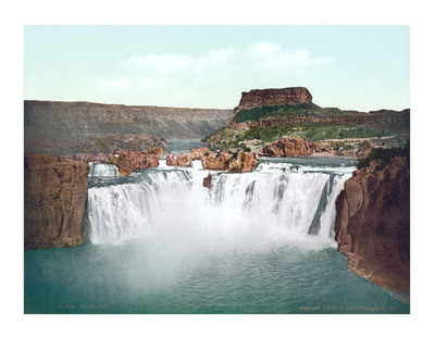 Shoshone Falls, Idaho in 1898 - Bird's Eye View, Photograph, Panorama, Vintage, Antique, Reproduction, Giclée, Fine Art, Wall Art, History