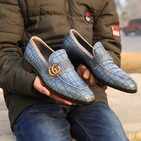 Crafted Leather Handmade Men Classic Crocodile/Alligator Loafers Dress Shoes - Thumbnail 1