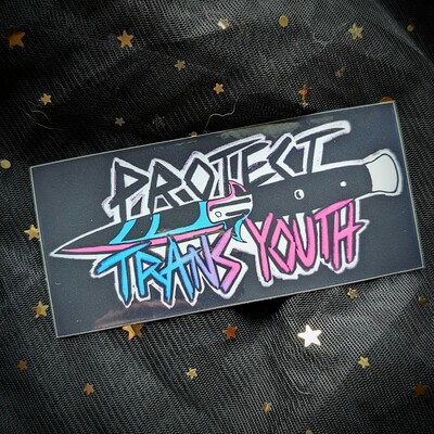 Protect Trans Youth Knife Sticker