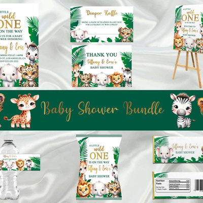 Safari baby shower bundle - prints only - Thumbnail 1