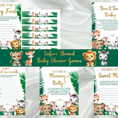 Safari baby shower games bundle - download & print - Thumbnail 1