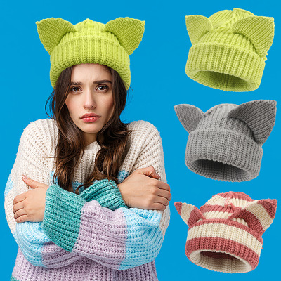Cat Ear Knitted Hat Beanie Hat