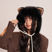 Fluffy Warm Cat Ear Hat Winter Protection Hat - Thumbnail 6