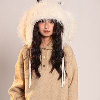 Fluffy Warm Long Ear Hat Winter Protection Hat - Thumbnail 6