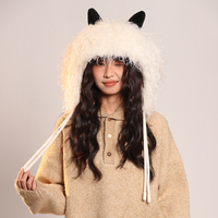 Fluffy Warm Long Ear Hat Winter Protection Hat - Thumbnail 5