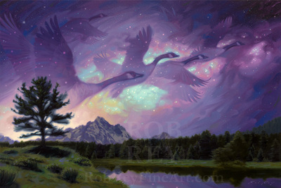 Night Migration - Print of original oil painting