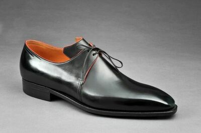 Decent Wear Men's Handmade Black Chukka Style Genuine Leather Lace Up Shoes